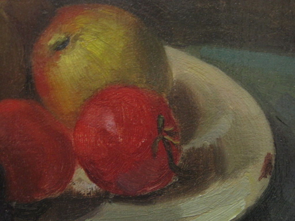 gesigneerd H. Bergsi 1945 olieverf "stilleven met druiven en citroen"  kopen? Bied vanaf 1!