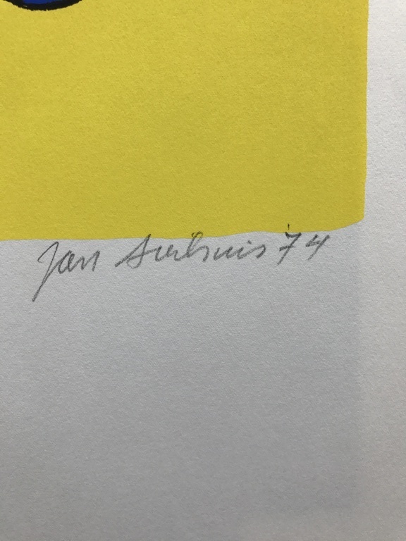 Jan Sierhuis E.A Zeefdruk/Litho de blauwe tafel 1974 kopen? Bied vanaf 1!