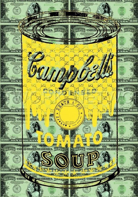 Large Print Painting "Soup Money Y" Signed Numbered A/P or 1 to 100 with COA kopen? Bied vanaf 1!