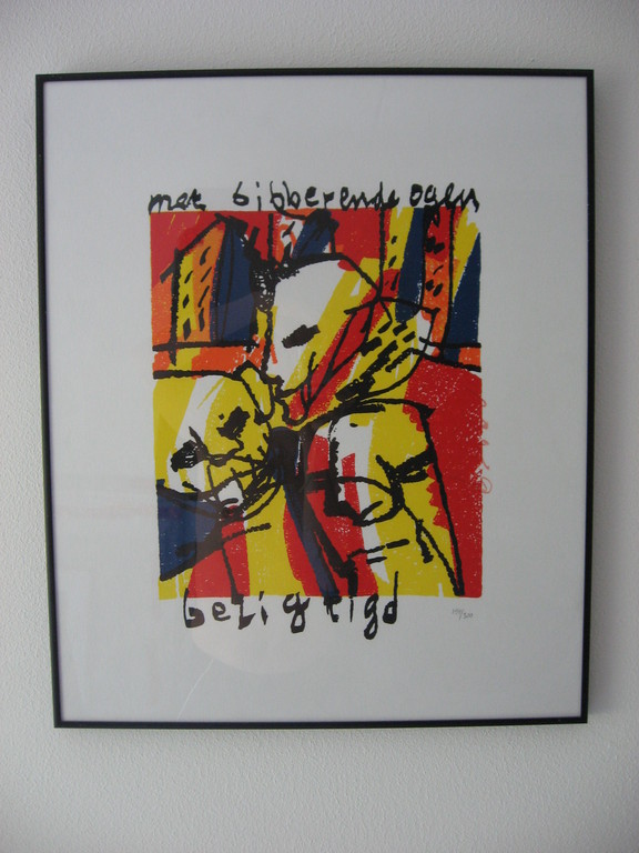 Herman Brood: Kleurenzeefdruk - 'Met bibberende ....' - opl. 300 ex. kopen? Bied vanaf 129!