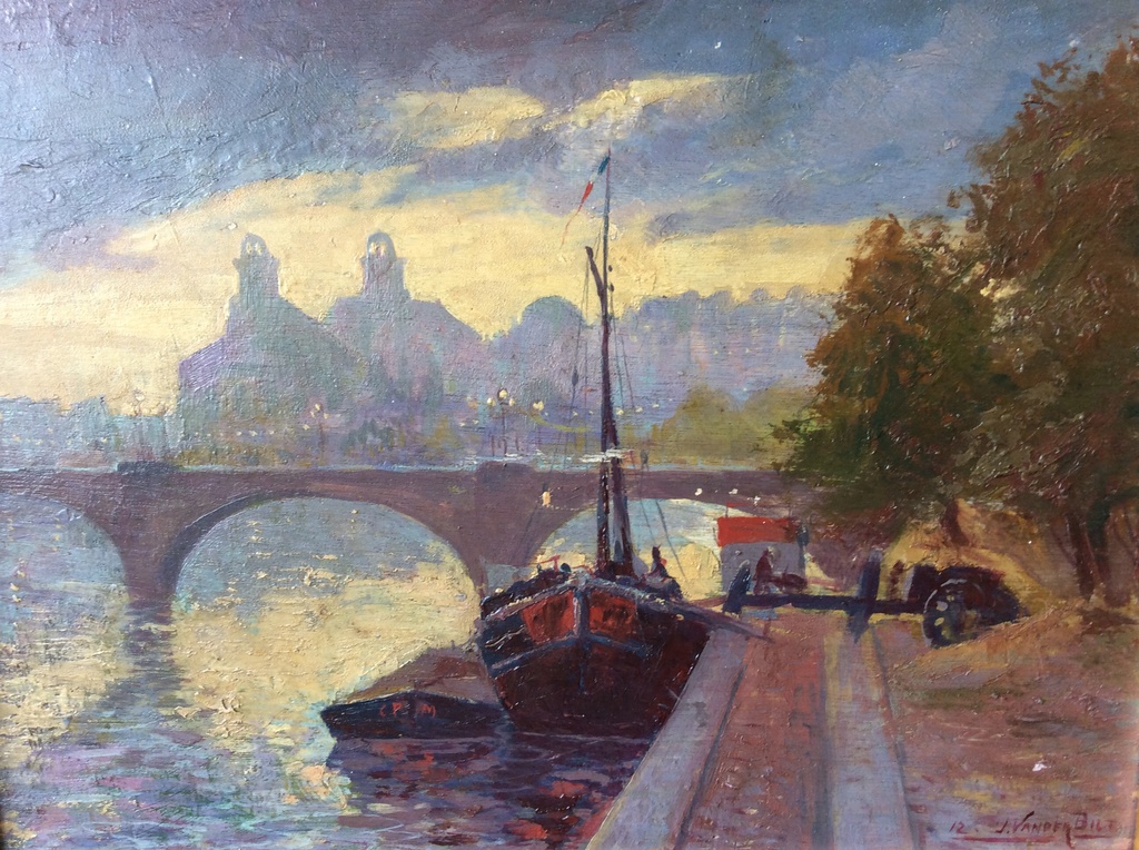 Johannes van der Bilt 1882-1943 Boten aan de Seine Parijs kopen? Bied vanaf 300!