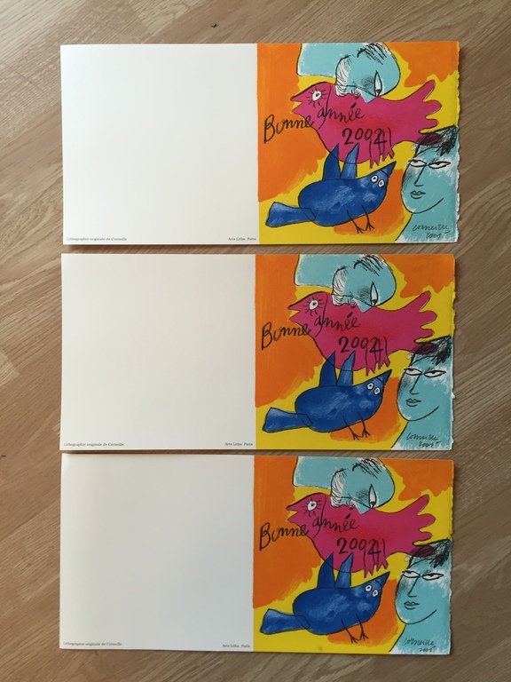 3 X CORNEILLE  3 zeefdrukken 2001 kerst kaarten kopen? Bied vanaf 50!
