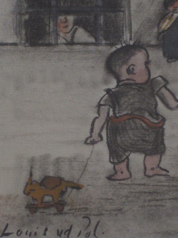 Louis van der Pol 1896-1982 aquarel "op het schoolplein" ca. 1930  kopen? Bied vanaf 1!