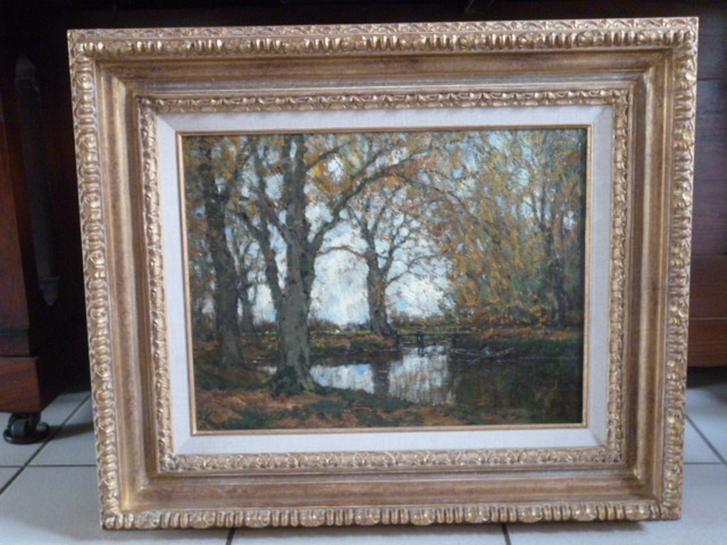 A.M. Gorter - olieverf - De Vordense beek in de herfst kopen? Bied vanaf 1750!
