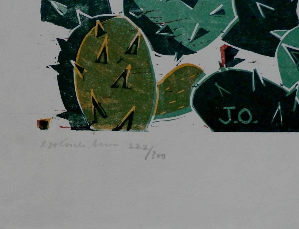 Jeanne Bieruma - Oosting - linosnede: exotische tuin kopen? Bied vanaf 125!