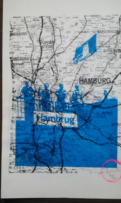 Zeefdruk; Plattegrond Hamburg kopen? Bied vanaf 1!