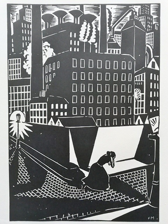 Frans Masereel, houtsnede, uit La Ville 1928 verkocht voor € 45!