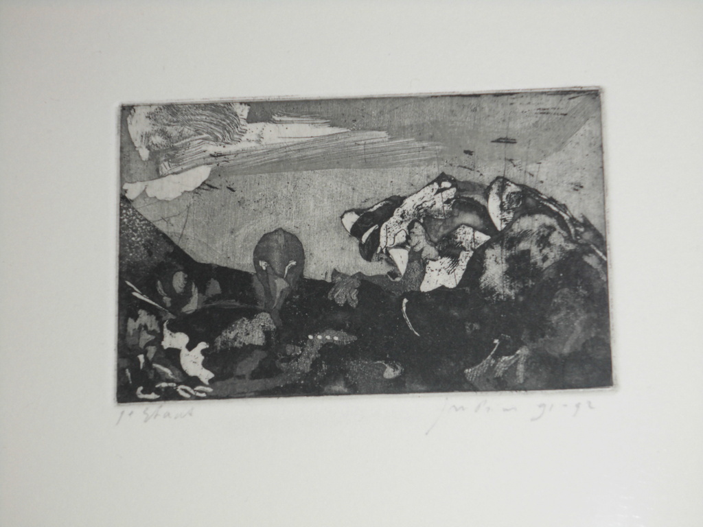 Jan Prins : 3 Kleine Ingelijste Grafiekjes : Stillevens kopen? Bied vanaf 20!