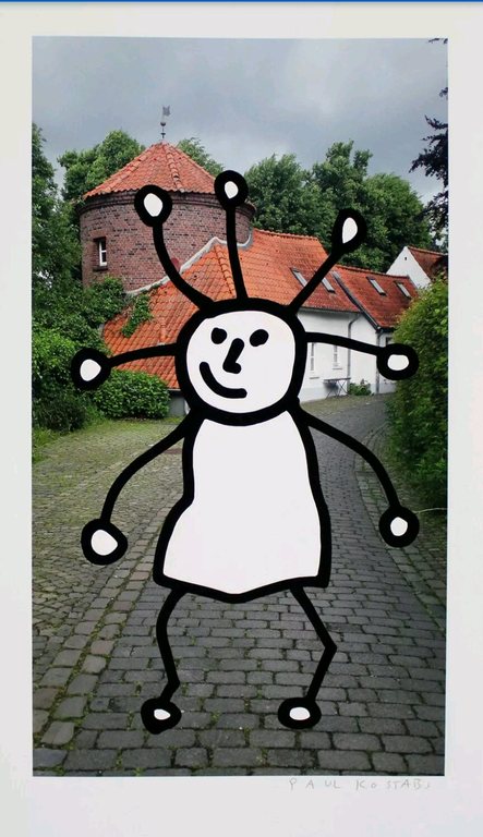 Paul Kostabi kranenburg SPRKL- 3D-61x40 cm verkocht voor € 37!