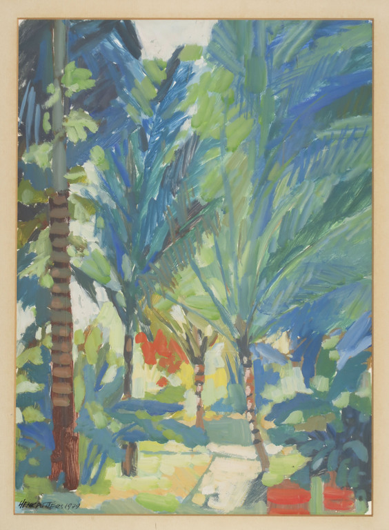 Henk Potters: Gouache, Hotel tuin Torarica - Ingelijst kopen? Bied vanaf 80!