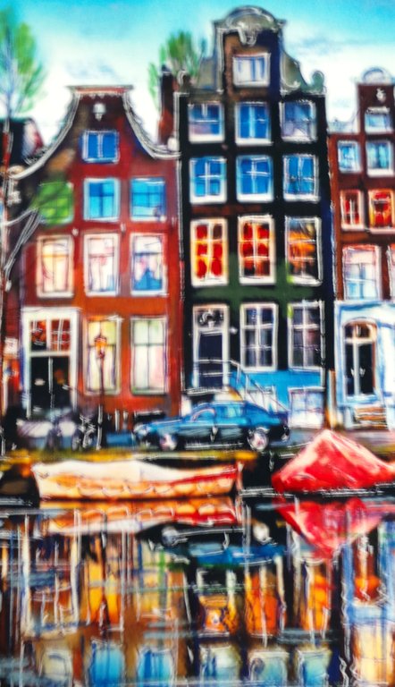 Elena Polyakova:  Zomer in Amsterdam, Gemengde techniek kopen? Bied vanaf 75!