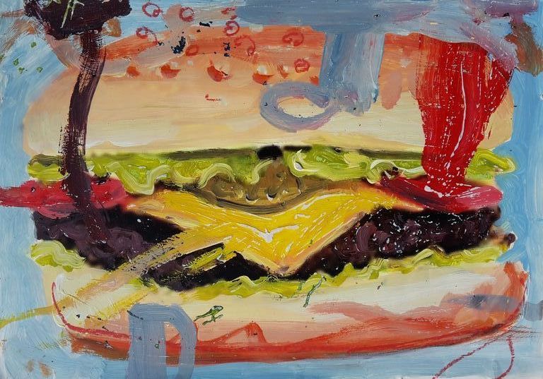 Peter Klashorst - gemengde techniek op papier - Hamburger kopen? Bied vanaf 70!