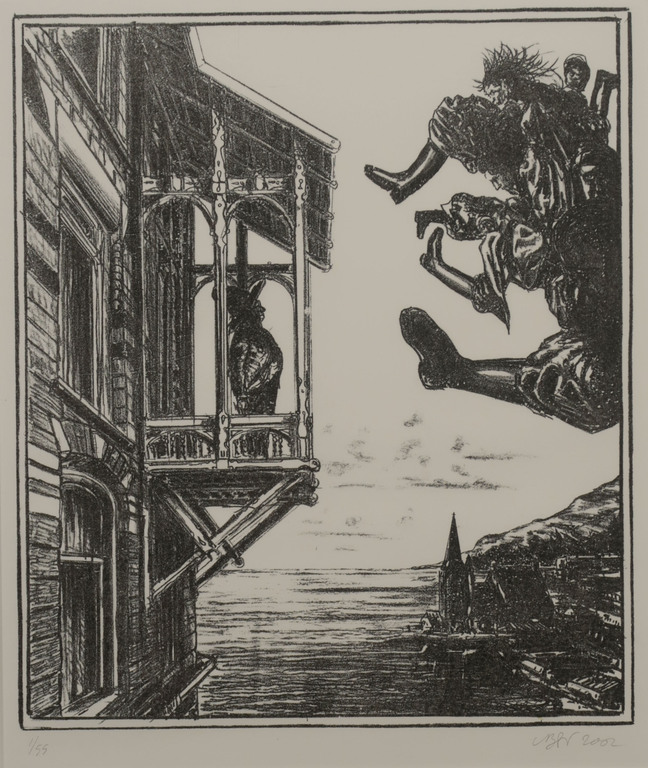 Bernard Verhoeven: Litho, Oproep 2 dagen in de hemel - Ingelijst kopen? Bied vanaf 1!