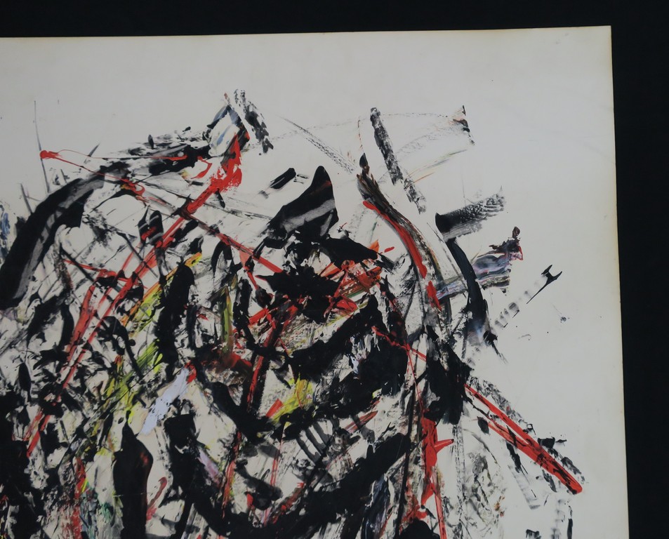 Onbekend gesigneerd: Acryl op papier, Abstracte compositie kopen? Bied vanaf 1!