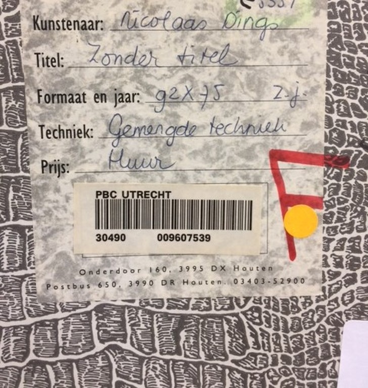 Nicolas Dings: Gemengde techniek, Zonder titel - Ingelijst kopen? Bied vanaf 100!