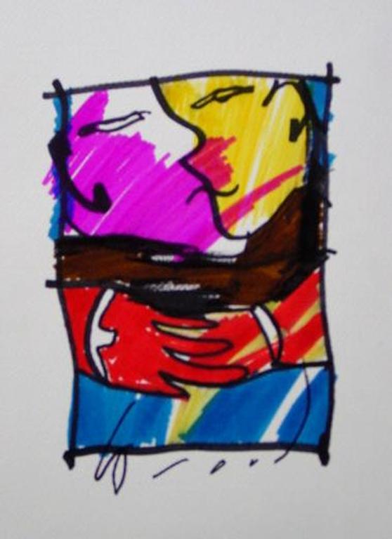 HERMAN BROOD, originele tekening op papier 'Love U' kopen? Bied vanaf 1!
