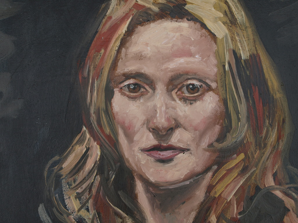 Peter Klashorst : acrylverf op board – Portret blonde vrouw – gesigneerd-ca 1998 kopen? Bied vanaf 50!