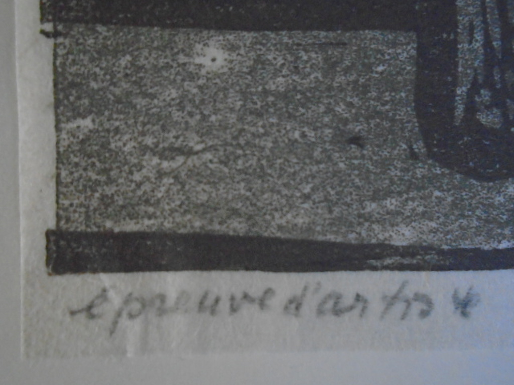 Otto B. de Kat - kleurenlinosnede - Dorpsplein St. Hippolyte kopen? Bied vanaf 65!