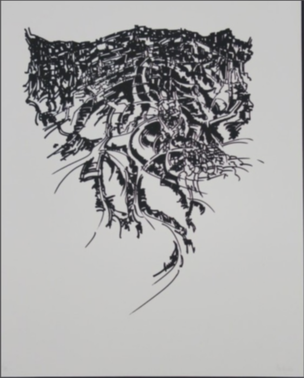 Maarten Beks: Zeefdruk, Abstract Landschap I kopen? Bied vanaf 1!