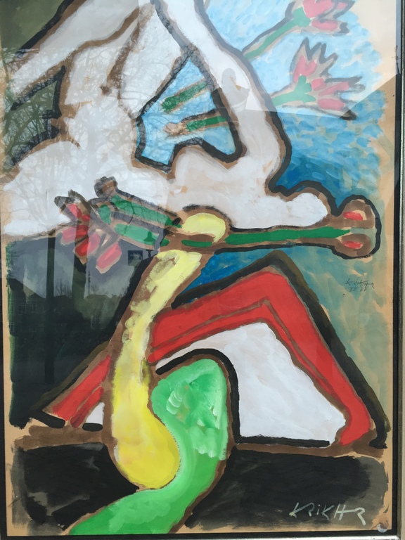 HERMAN KRIKHAAR Originele Gouache  COBRA Kunst kopen? Bied vanaf 1!