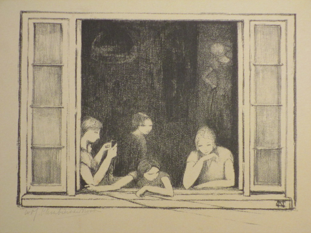 Mien Cambier van Nooten, Meisjes in het raam, Litho kopen? Bied vanaf 30!