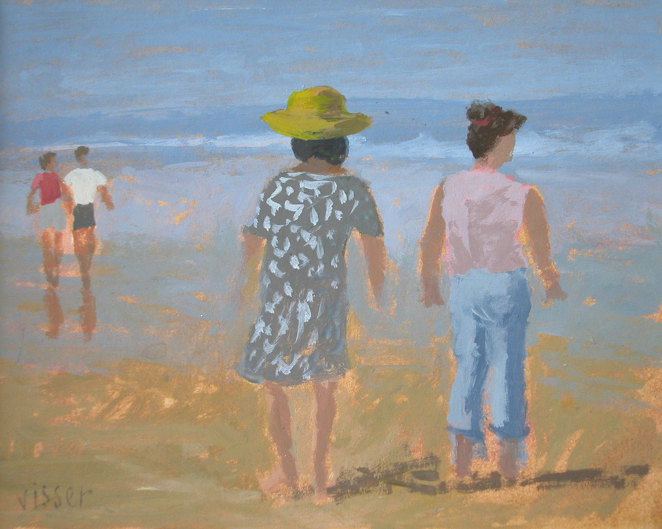 Hendrik Jan Visser, POOTJE BADEN, acryl op papier kopen? Bied vanaf 1!