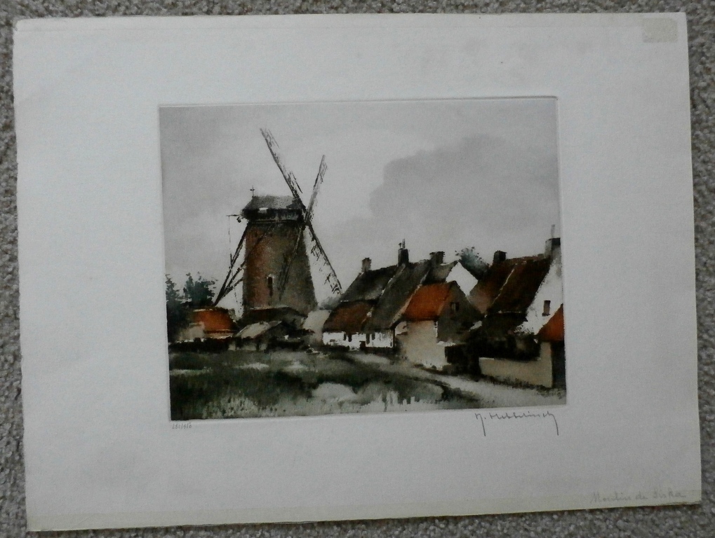 Roger Hebbelinck - aquatint: de molen van Siska kopen? Bied vanaf 25!