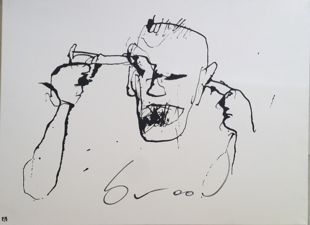 Herman Brood - Cha Cha - zeefdruk op linnen - Handgesigneerd verkocht voor € 160!