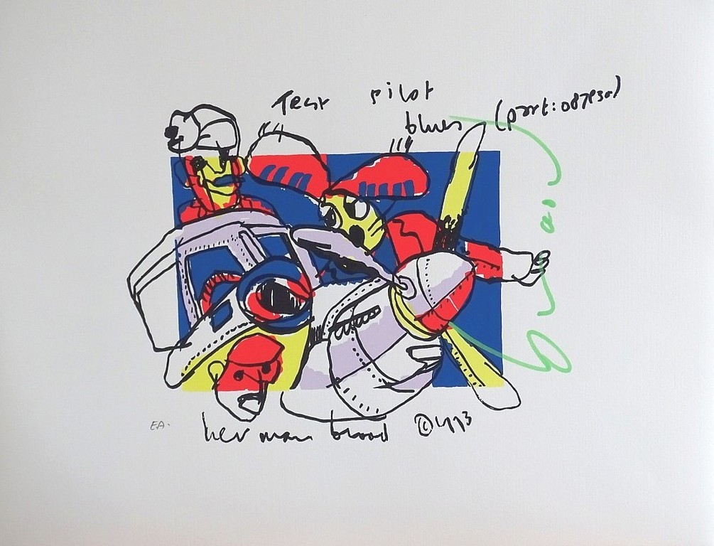 Herman Brood, zeefdruk TESTPILOT BLUES kopen? Bied vanaf 1!