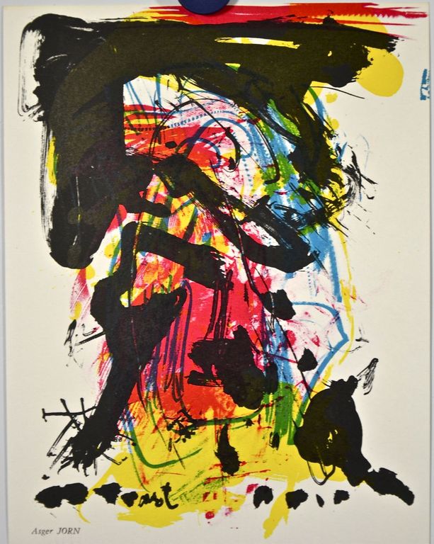 Asger Jorn: Kleurenlitho. Abstracte compositie CoBrA verkocht voor € 35!