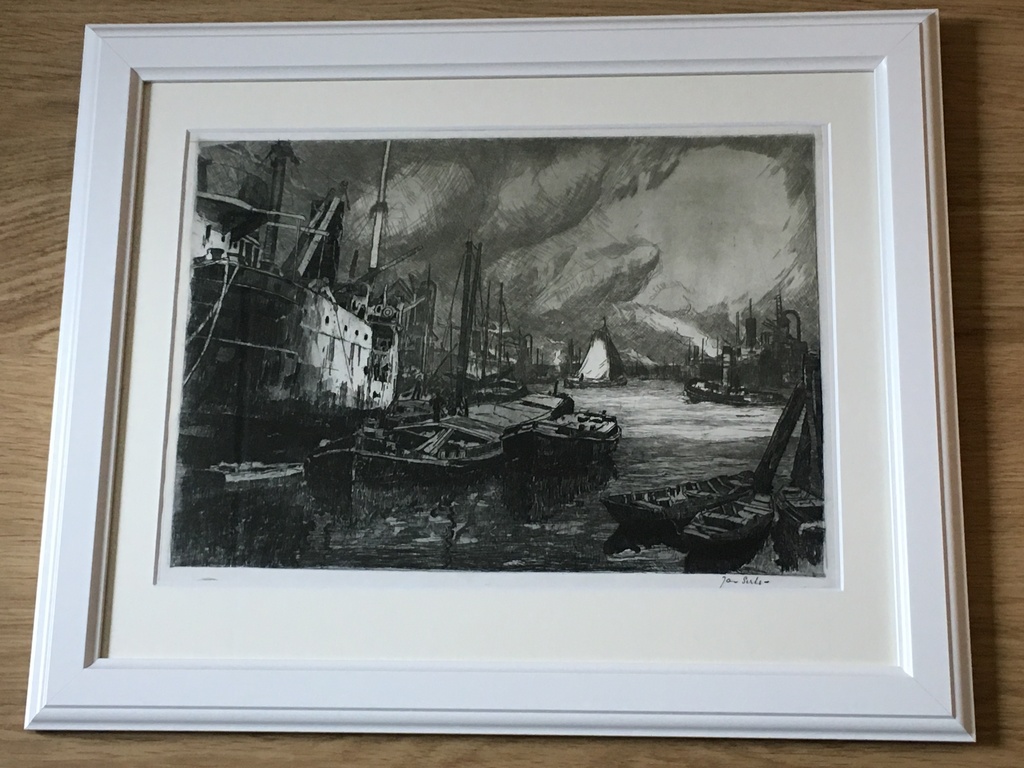 Rijnhaven Rotterdam ets van Jan Sirks in perfekte staat. kopen? Bied vanaf 40!