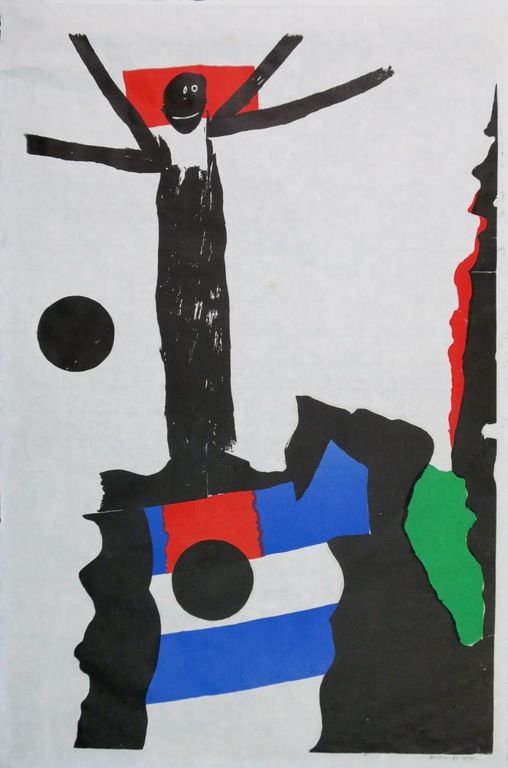 Jef Diederen: Houtsnede, Black Saint kopen? Bied vanaf 35!