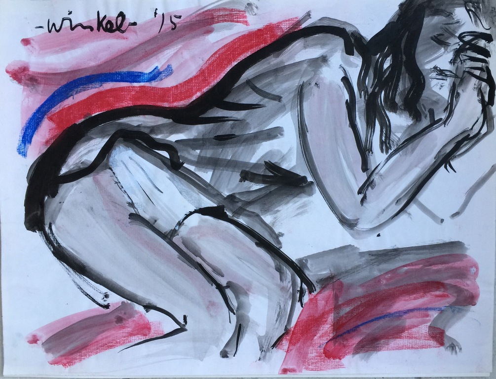 Arien Winkel - Originele tekening: Naakt kopen? Bied vanaf 1!