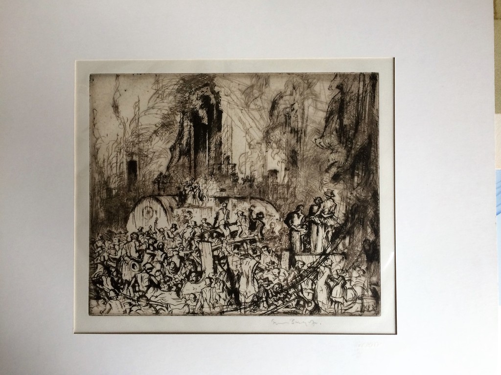 Frank William BRANGWYN (Brugge 1867  (UK) 1956)-Ets met droge naald - gesigneerd kopen? Bied vanaf 99!