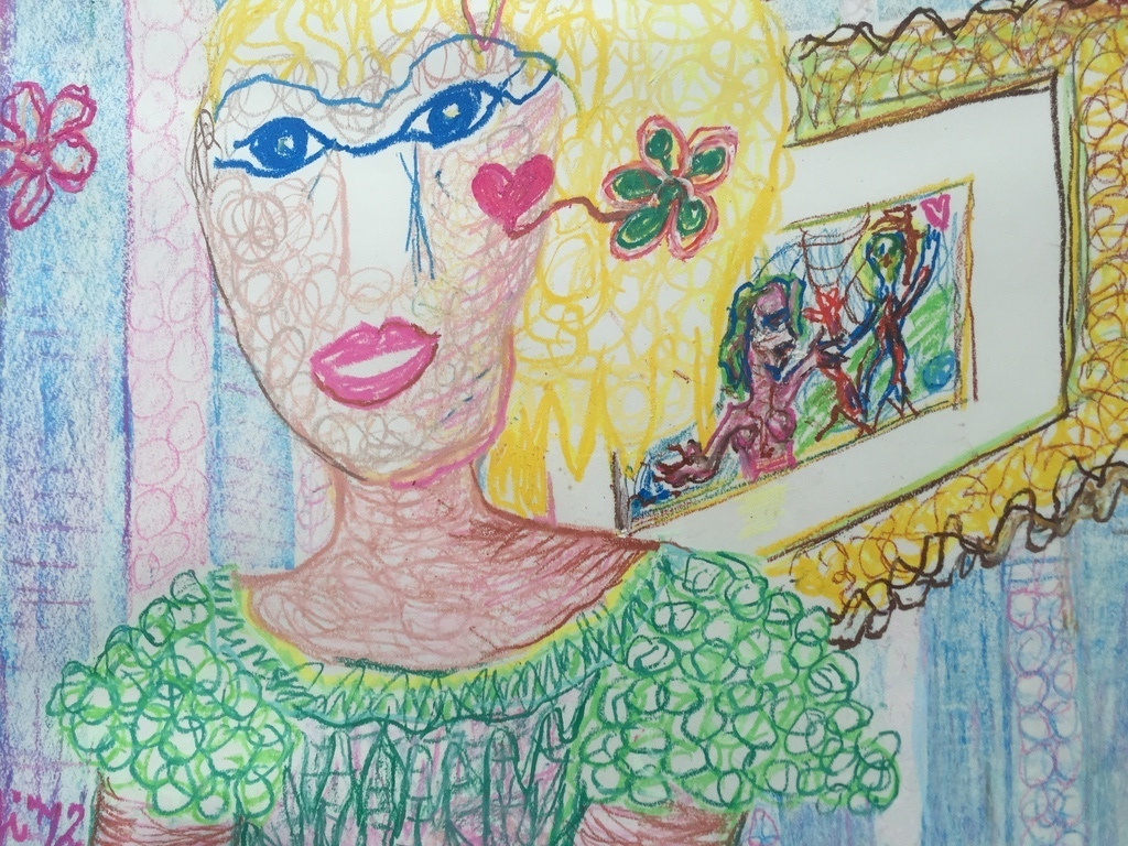 Lotti van der Gaag ( CoBrA ) kleur tekening 1972 verkocht voor € 80!