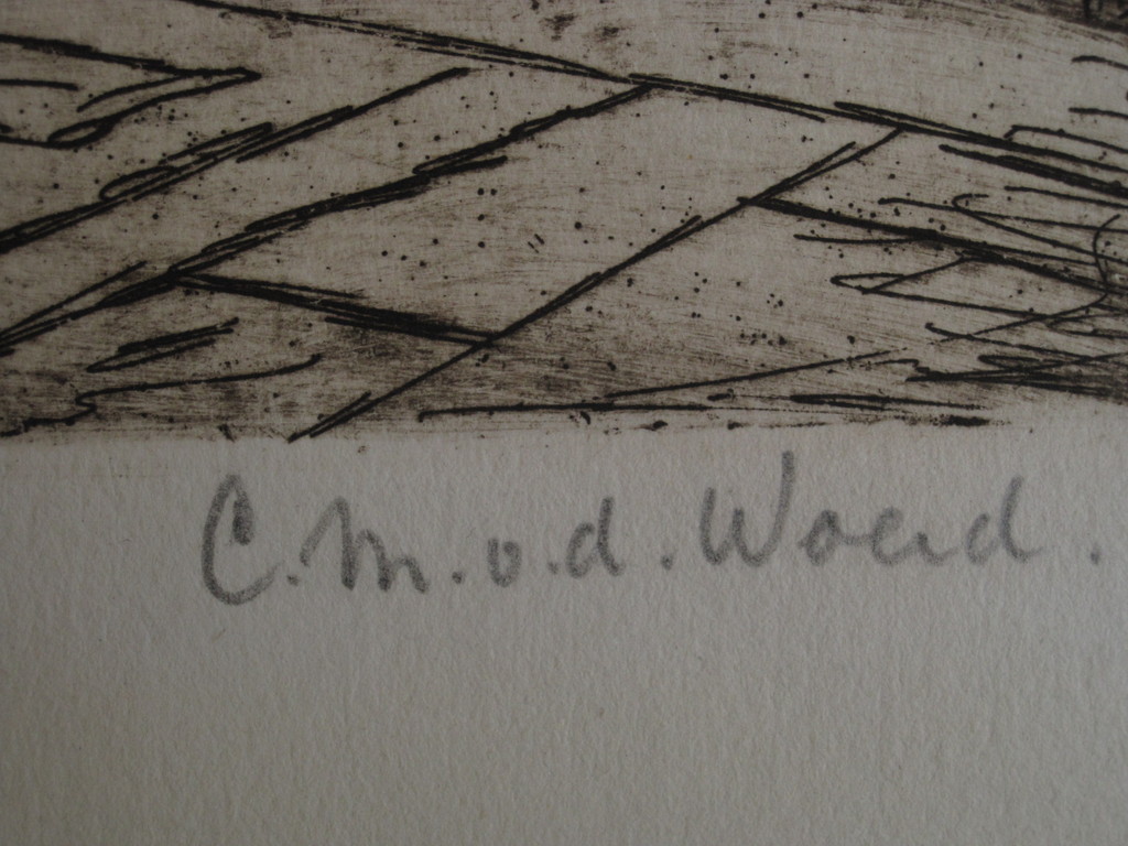 Grote ets "interieur st. Laurenskerk Nijmegen" gesigneerd C vd Woerd 1901-1994 kopen? Bied vanaf 1!