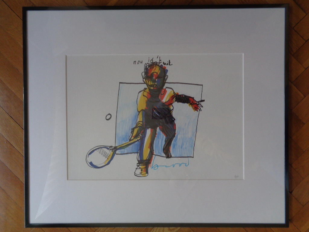 HERMAN BROOD, Gelimiteerde en HANDGESIGNEERDE Zeefdruk NOU IS 'T UIT verkocht voor € 149!