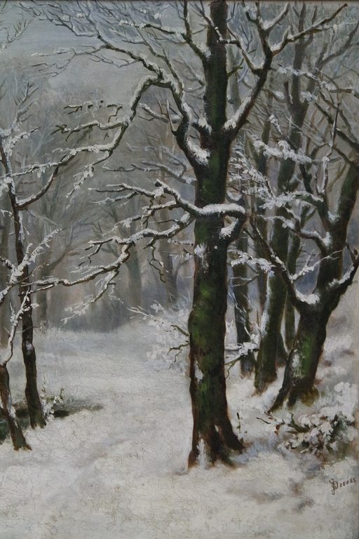 Gerrit Jan Derens (1831-1898) - olieverf op doek - winters bosgezicht kopen? Bied vanaf 185!