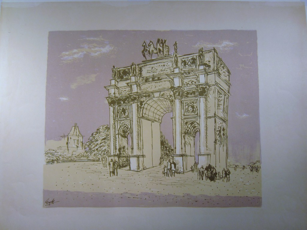 Charles Eyck - Litho Arc du Carrousel - 1947 kopen? Bied vanaf 50!