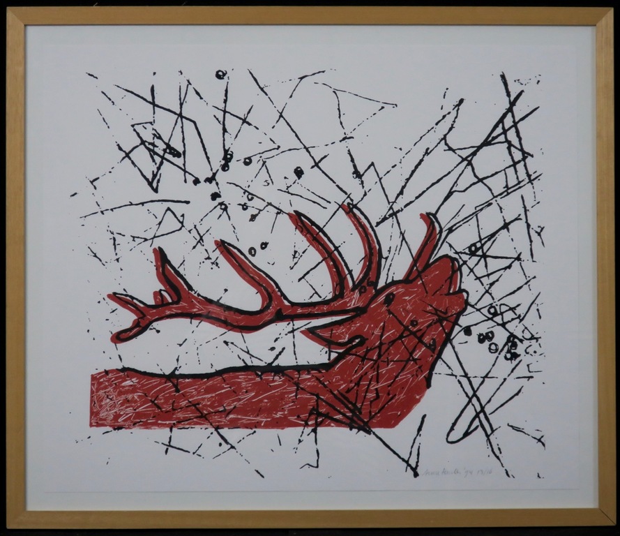 Anne Semler: Zeefdruk, Brulend hert - Ingelijst kopen? Bied vanaf 35!