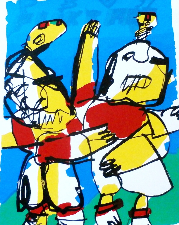 Herman Brood - zeefdruk: Voetballers/PSV flikt het - 1979 verkocht voor € 100!