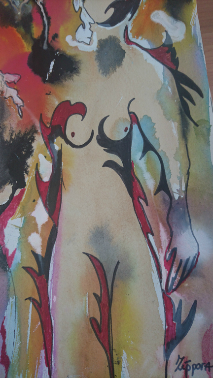 Zippora Meijer  Burning Desire For My Muse  acrylinkt op 220 grams aquarelpapier kopen? Bied vanaf 1!