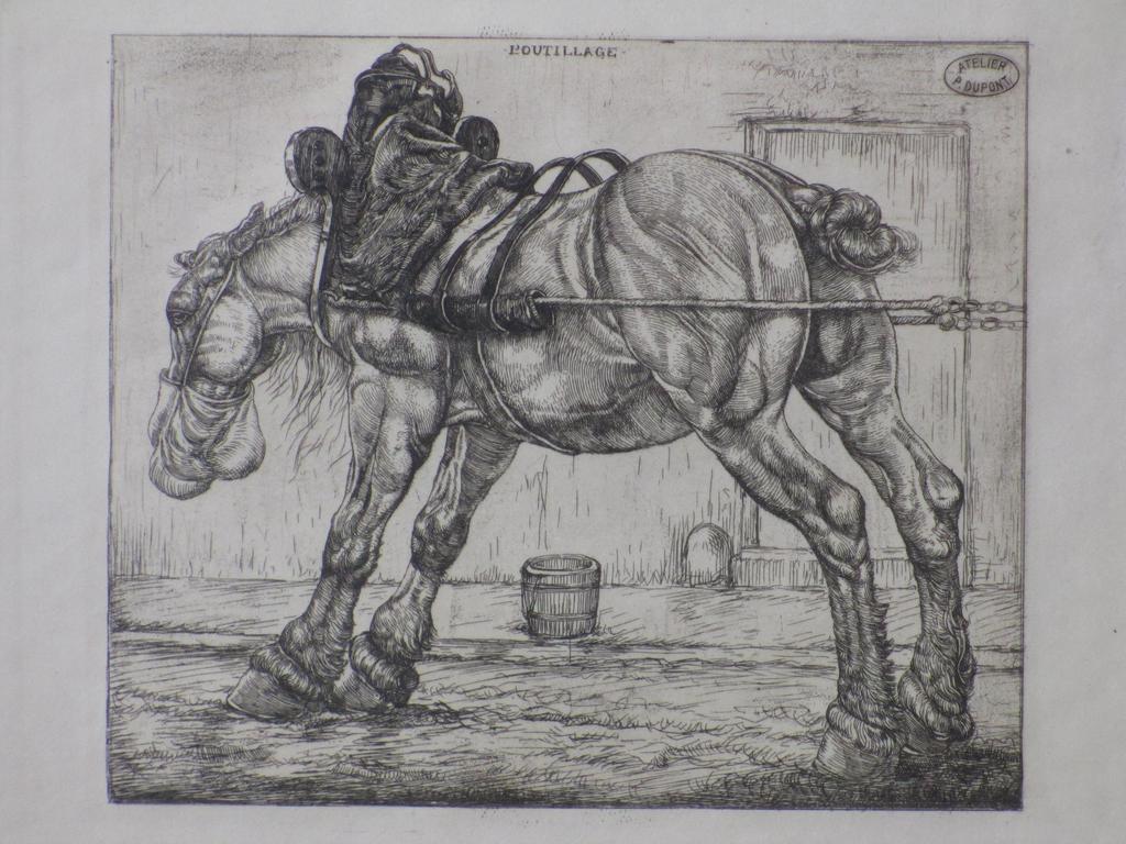 Pieter Dupont, Rustend Trekpaard, Ets verkocht voor € 70!