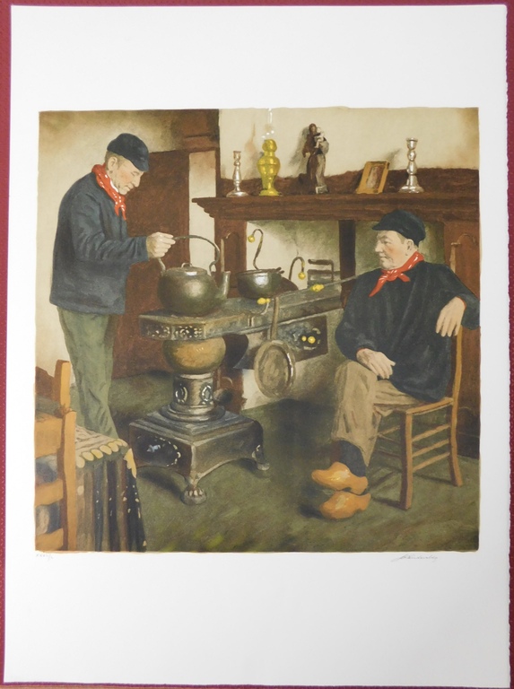 Lucien Van de Velde - Lucien van de Velde - Kleurenlitho - By the Stove kopen? Bied vanaf 1!
