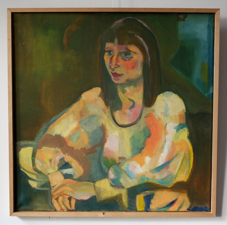 Evelyne Pommier (1952-1978), olieverf op doek, portret, 1975 kopen? Bied vanaf 100!