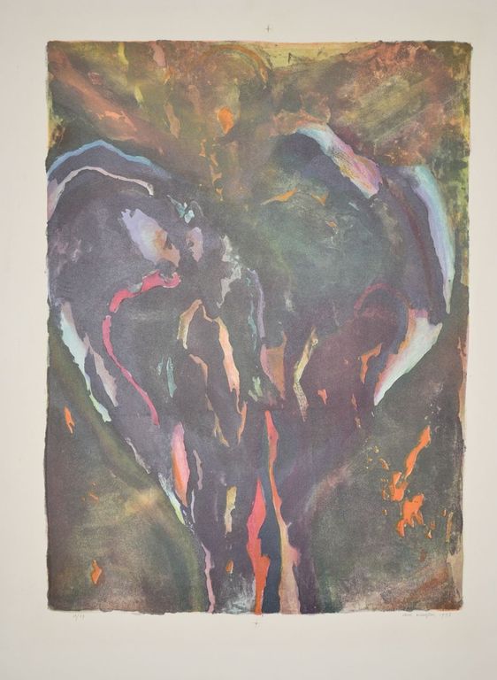 Chris Buursen: Grote litho. Abstracte voorstelling kopen? Bied vanaf 1!