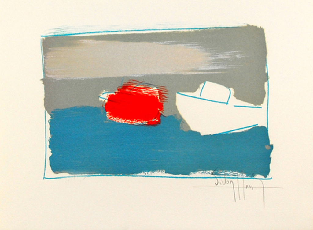Victor Hasch -  Bateau rouge - Litho - handgesigneerd kopen? Bied vanaf 10!
