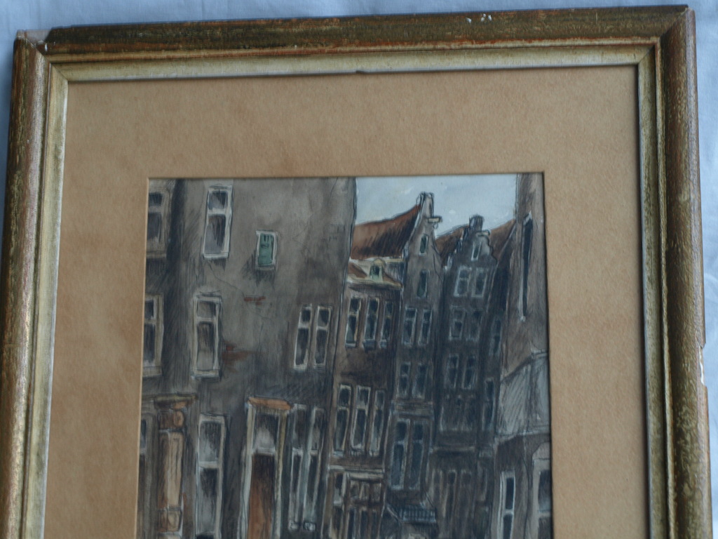 Clement van Vlaardingen : Aquarel , Oude Nieuwstraat Amsterdam Ã¢ï¿½ï¿½ ingelijst Ã¢ï¿½ï¿½1950 kopen? Bied vanaf 75!