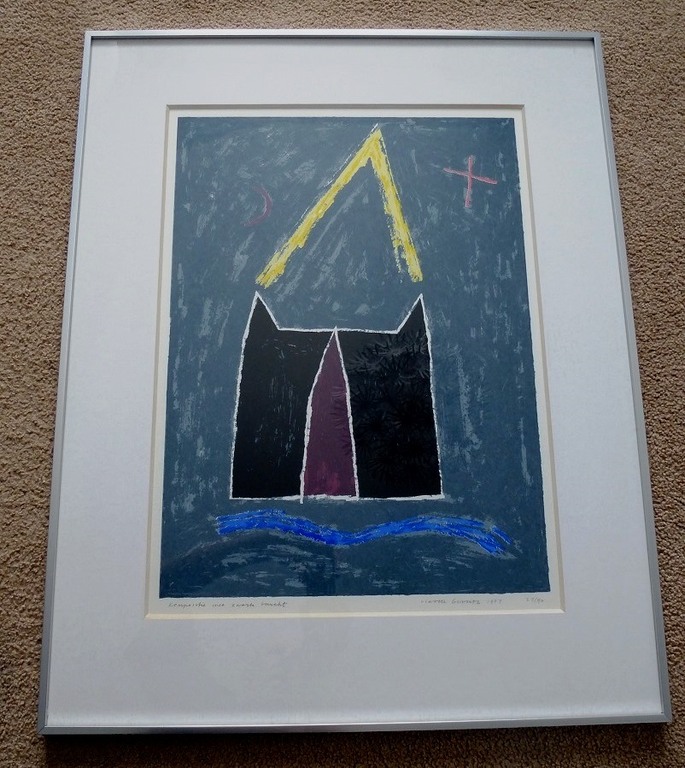 Harrie Gerritz, grote zeefdruk: Zwarte Burcht,1987, handgesigneerd en genummerd, verkocht voor € 125!