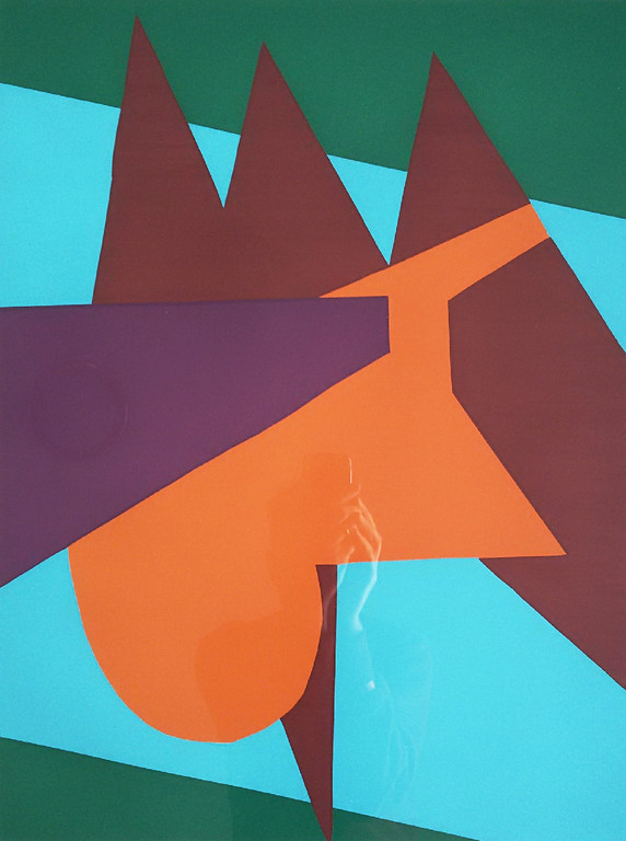 Richard Mortensen - Abstracte compositie, zeefdruk (ingelijst) kopen? Bied vanaf 95!